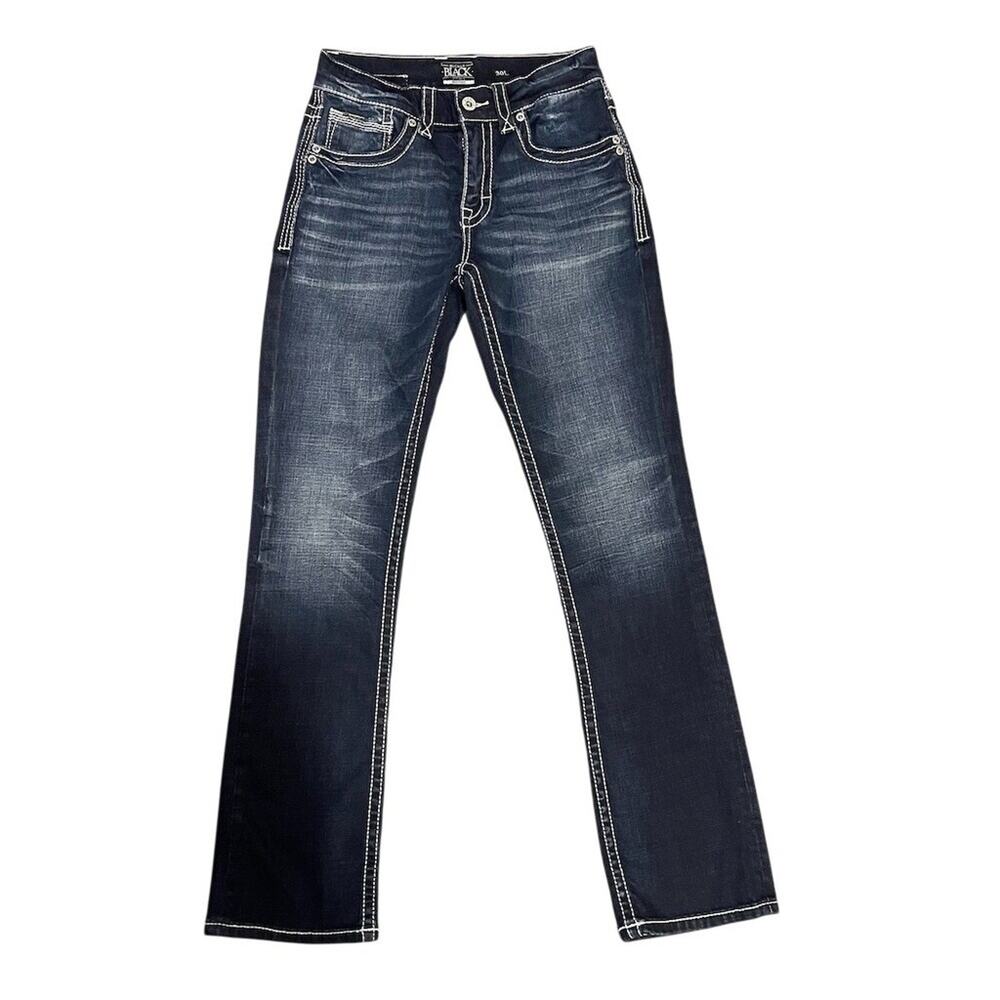Buckle Black Jeans Mens 30W x 33L Blue Dark Wash Bootcut Stretch #Denim #Jeans - Picture 12 of 12